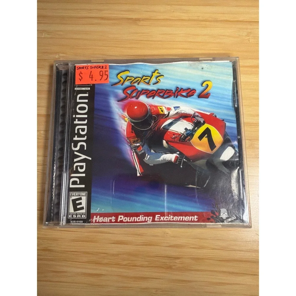 Sports Superbike 2 PS1 Complete CIB Untested Water Damaged Artwork